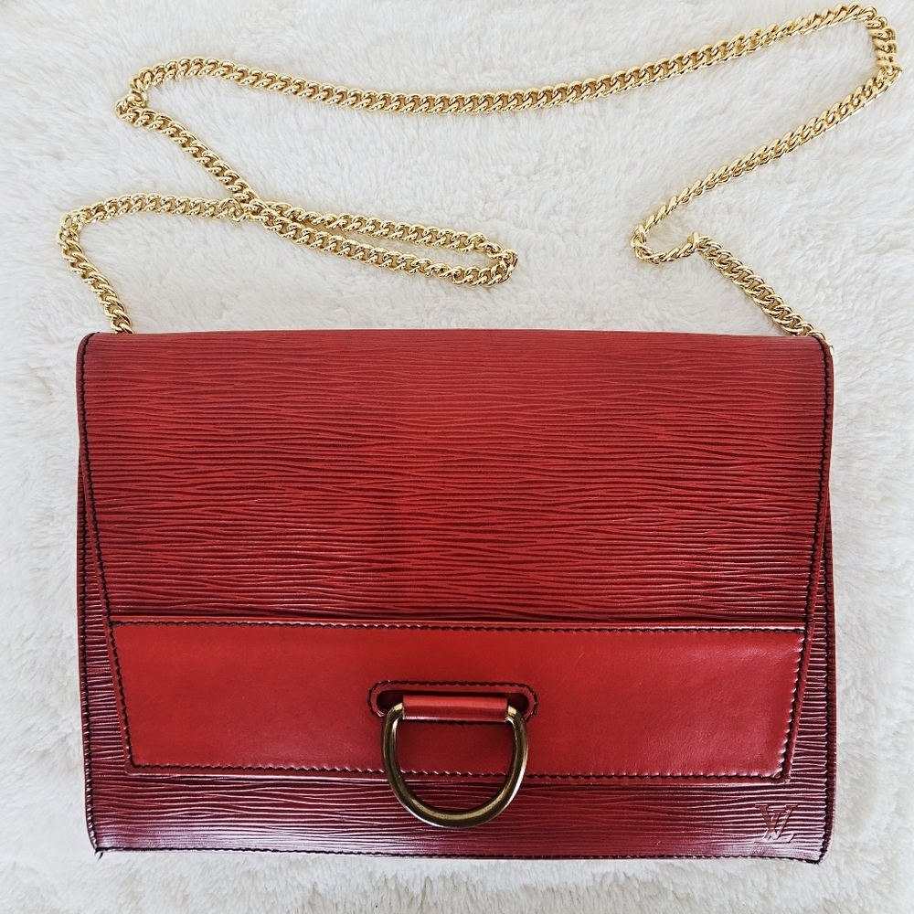 Louis Vuitton Elegant Red Epi Leather Clutch Bag - Picture 10 of 13